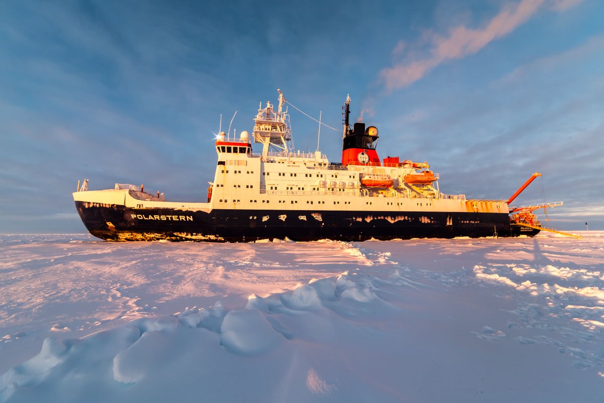 Icebreaker navigating through ice
