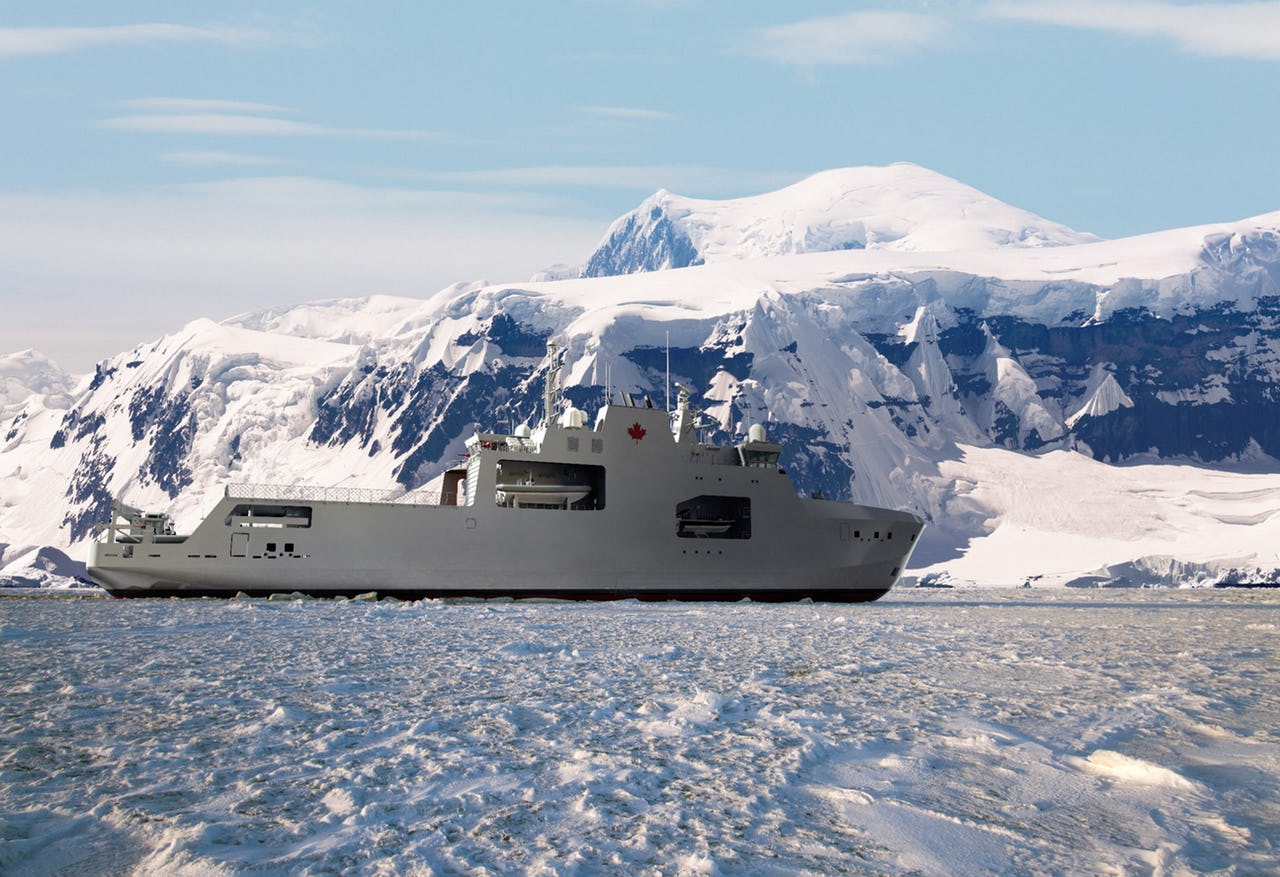 Image of vessel in Arctic scenery