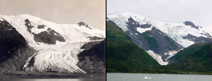 Glacier melt comparison in Alaska