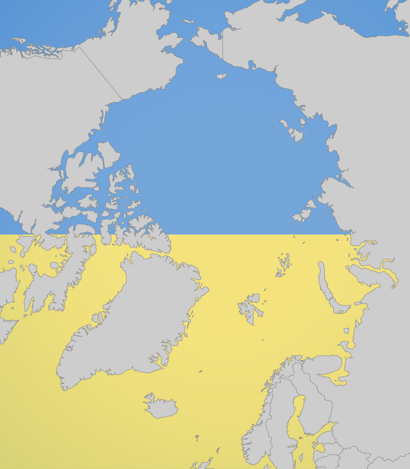 Collage of Arctic with Ukraine flag