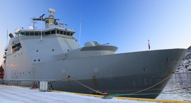 Coast guards' vessel in harbor