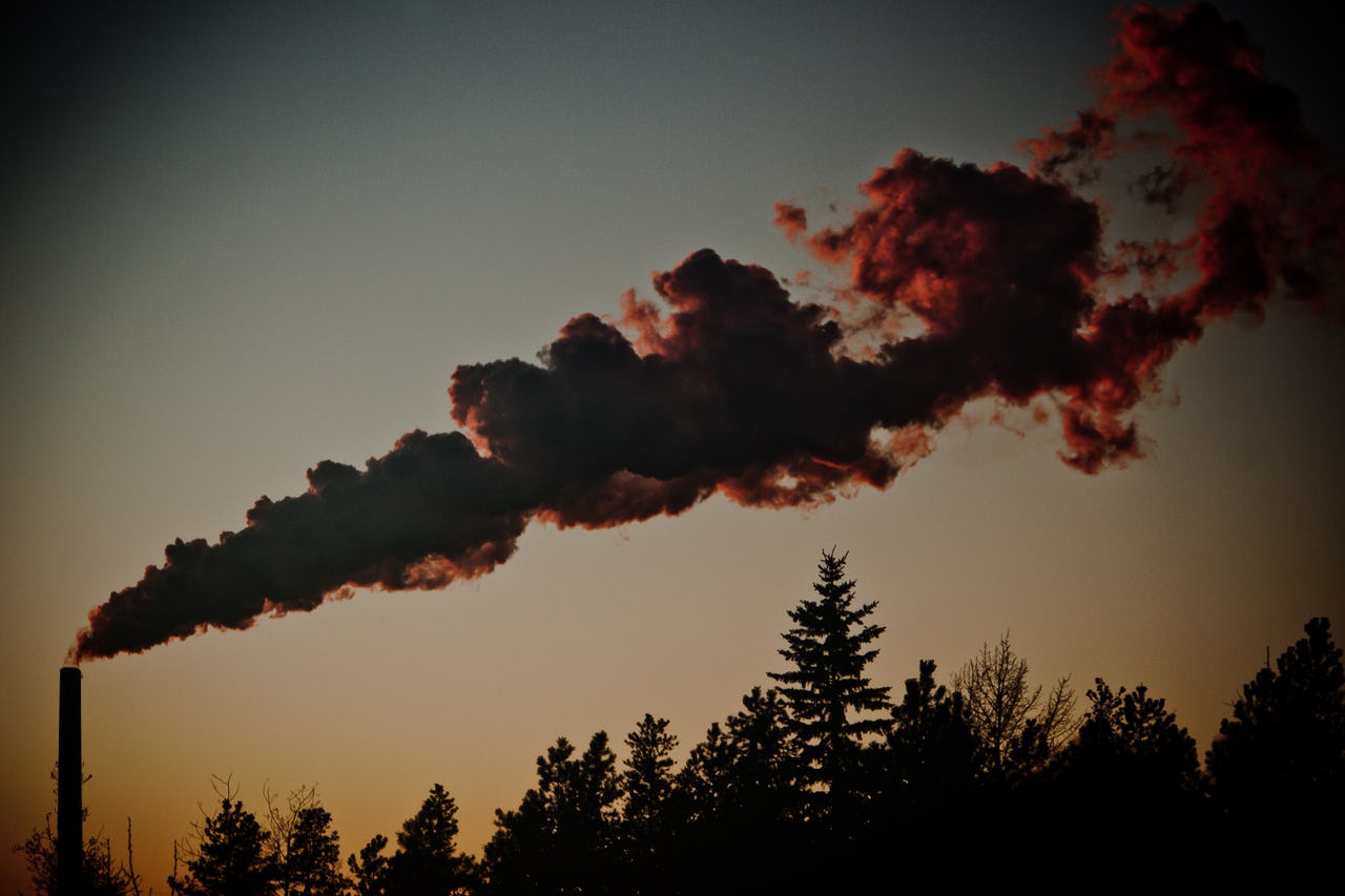 Chimney realising smog