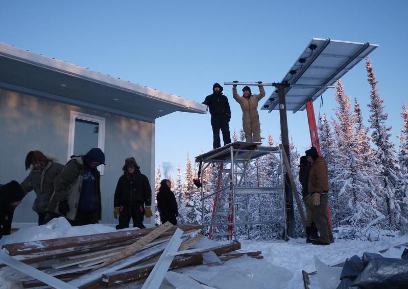 Arctic PV Install Alatna, Alaska by Susitna Energy students and IRHA