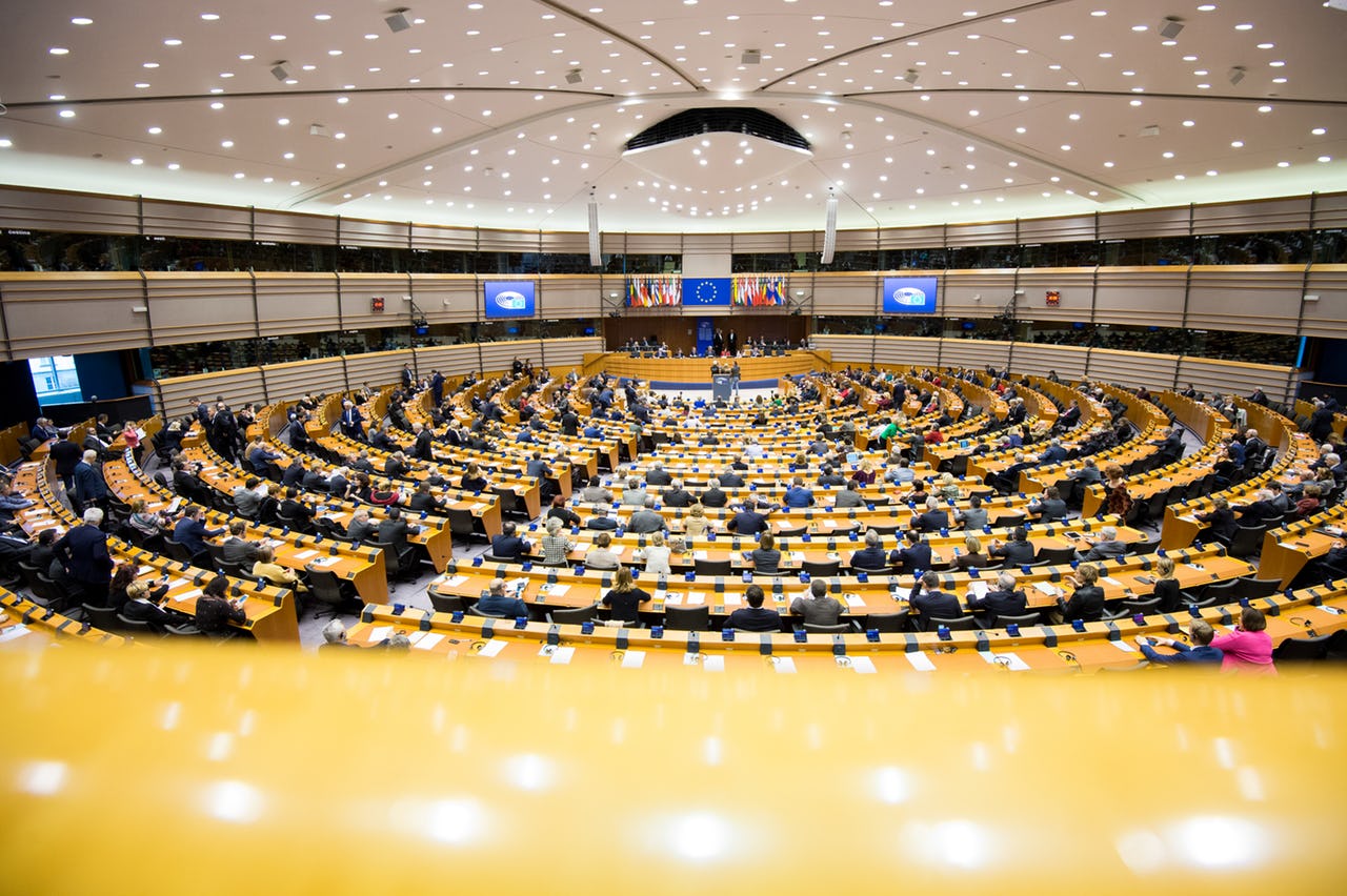 European Parliament plenary with Members of the European Parliament voting