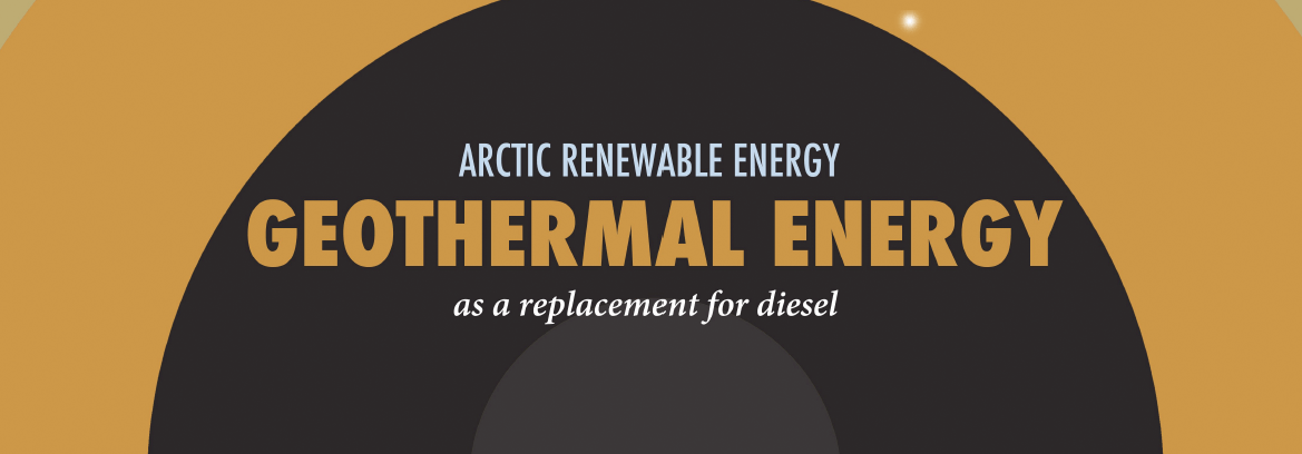 Infographic header on geothermal power in the Arctic.