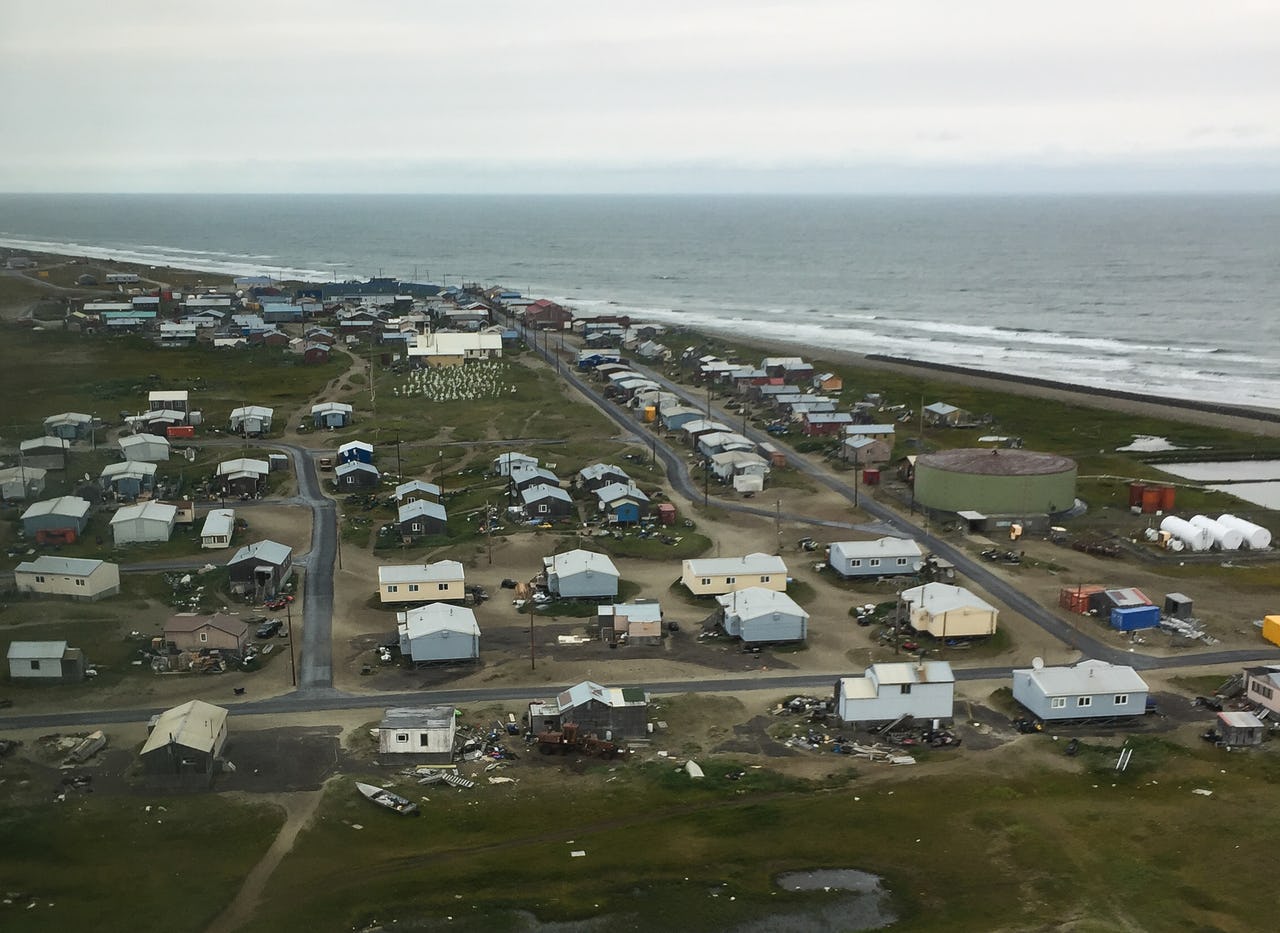 Aerial view of Shishmaref, Alaska