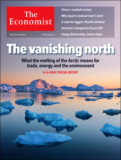 Front page showing melting ice