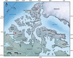 Map with many islands on blue background and with place names