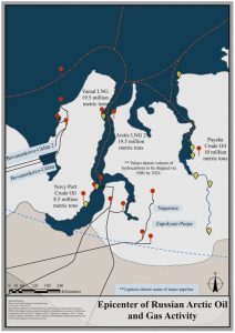 Map of the epicenter of Russia's Arctic oil and gas activity