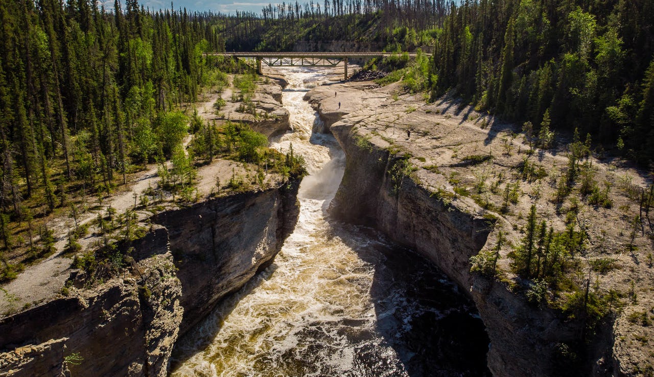 River with bridge over river