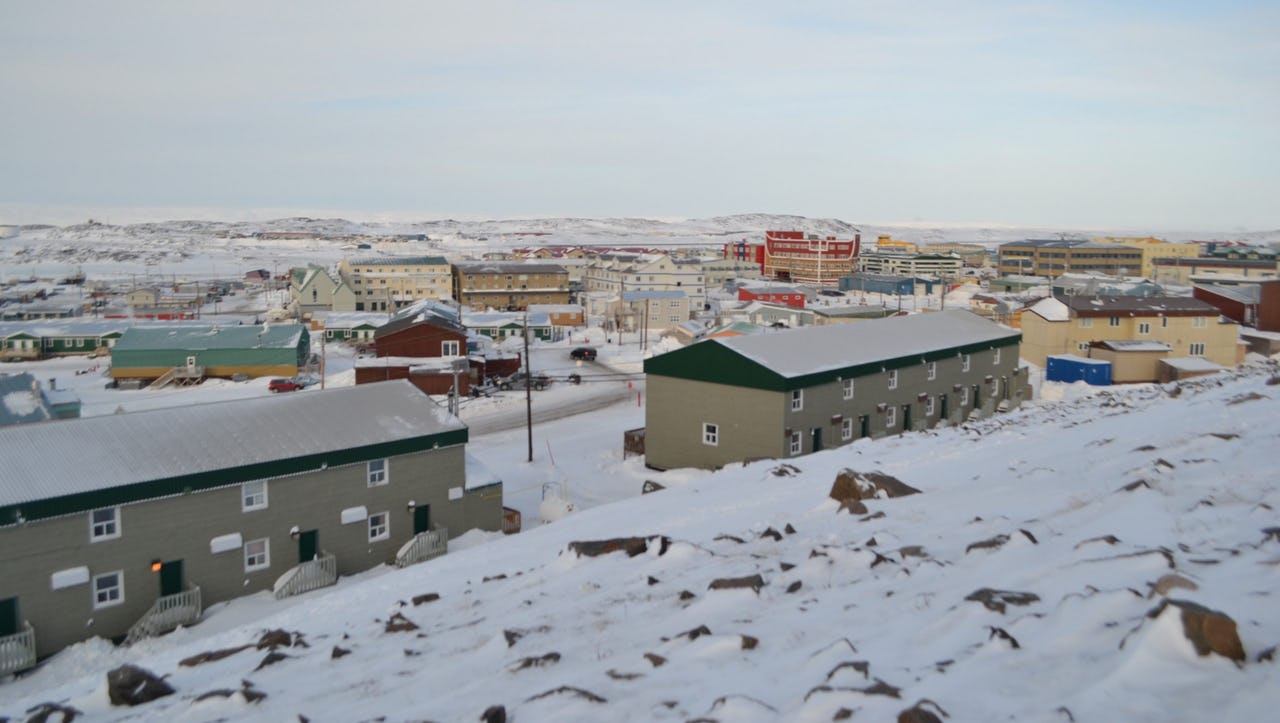 View of city in the winter