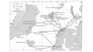 A map of German meteorological activities in the Arctic from 1940-1945