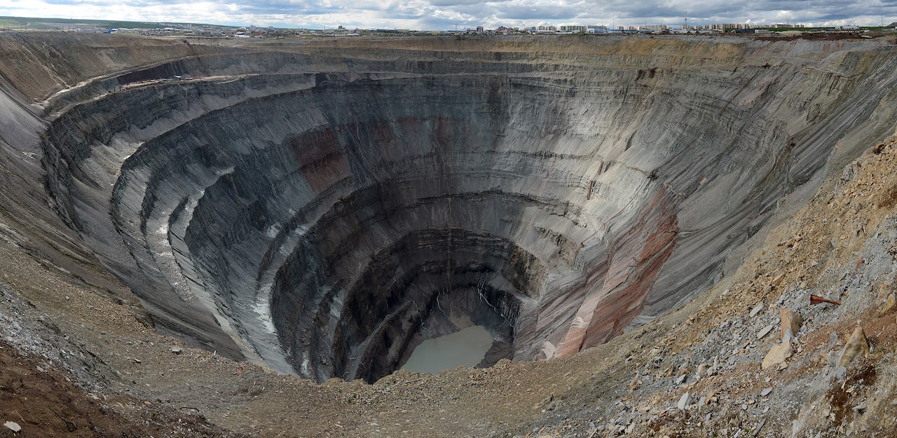 A large pit mine in Yakutia (Eastern Siberia), Russia