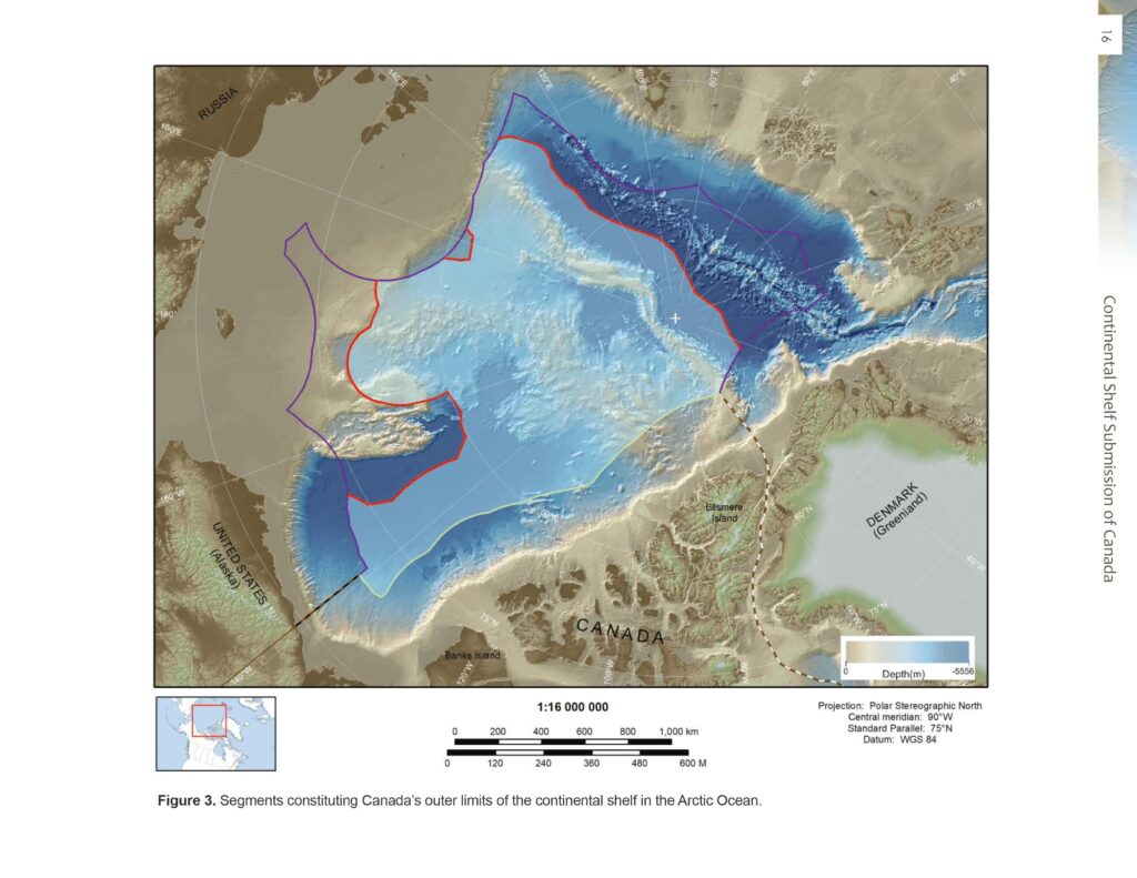 Map of Canada’s 2022 addendum to its continental shelf claim