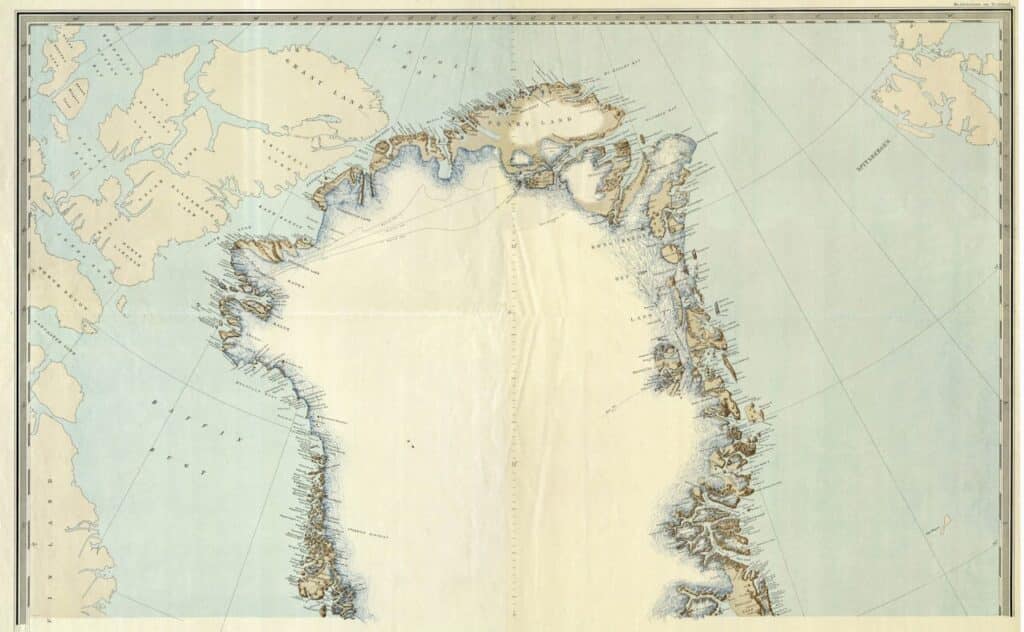 Ancient map of Northern Greenland