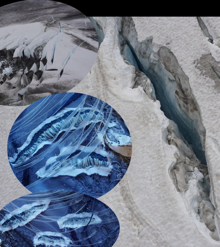Collage of crevassing stress features