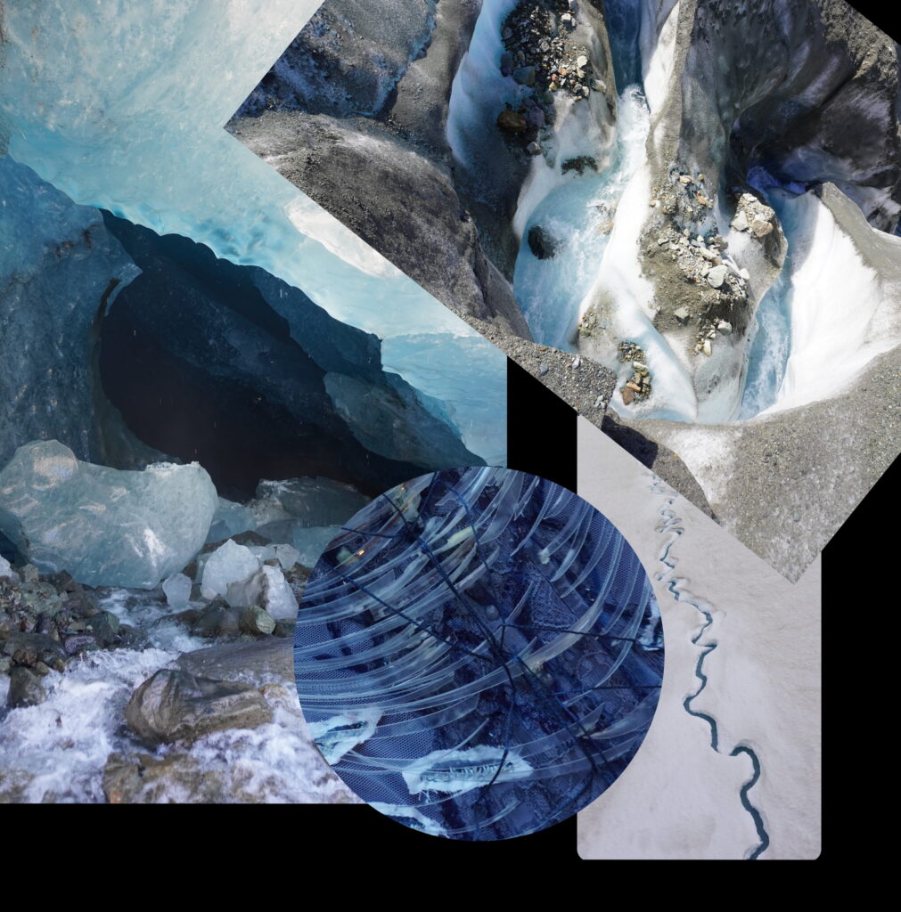 Collage of different hydrological features of the glacial system