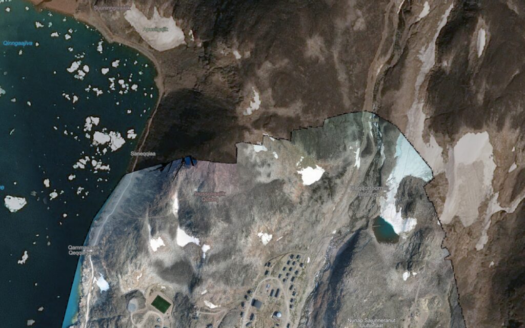 Clipping of satellite image of Greenland