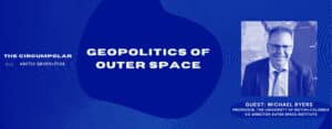 Image in blue with a profile images of Michael Byers