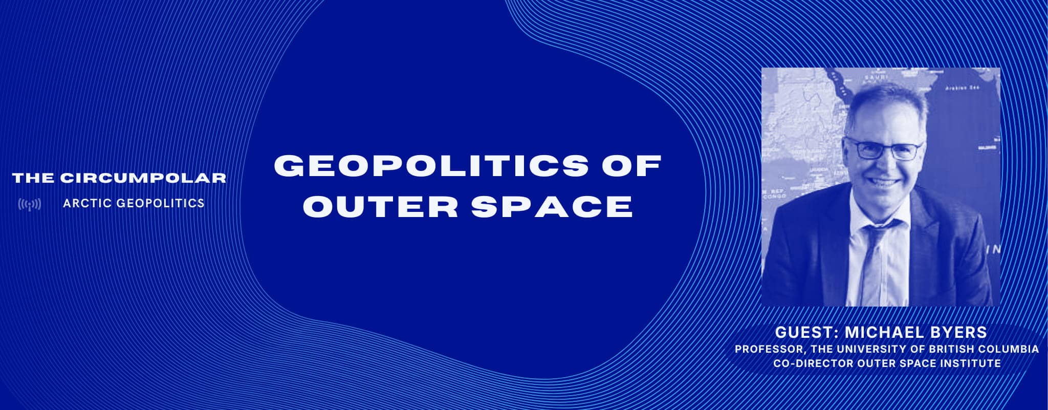 Image in blue with a profile images of Michael Byers