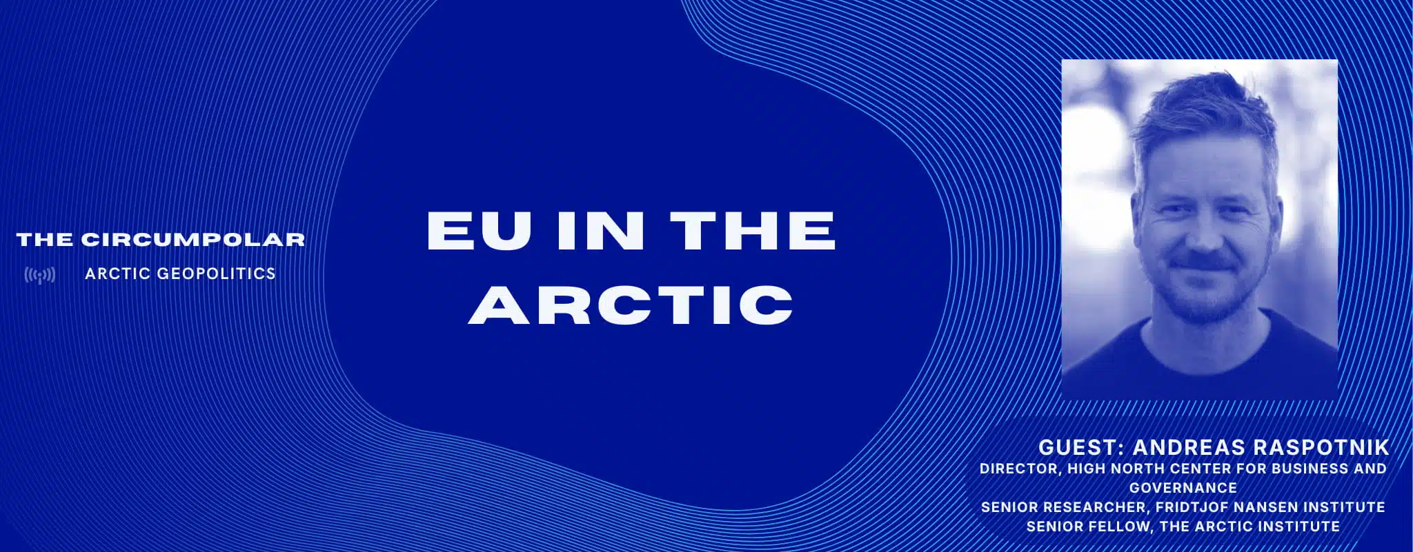 Image in blue with a profile image of Andreas Raspotnik