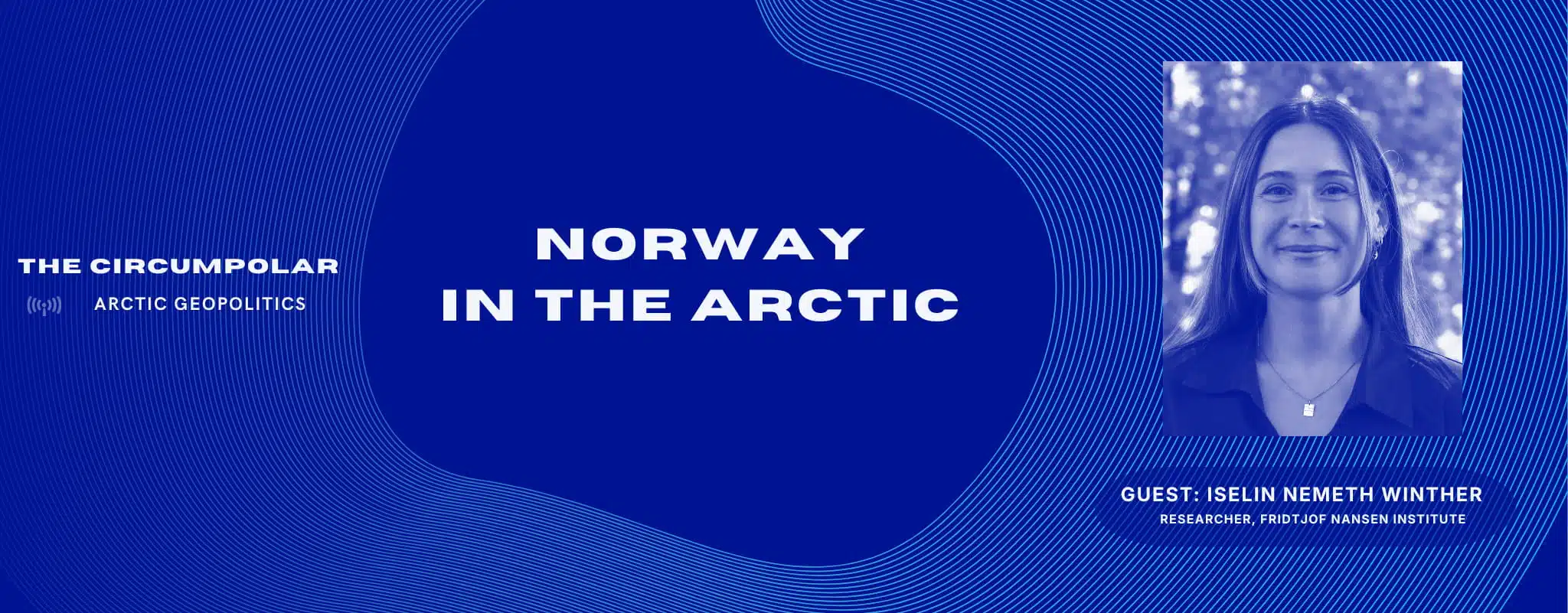 Image in blue with a profile image of Iselin Winther