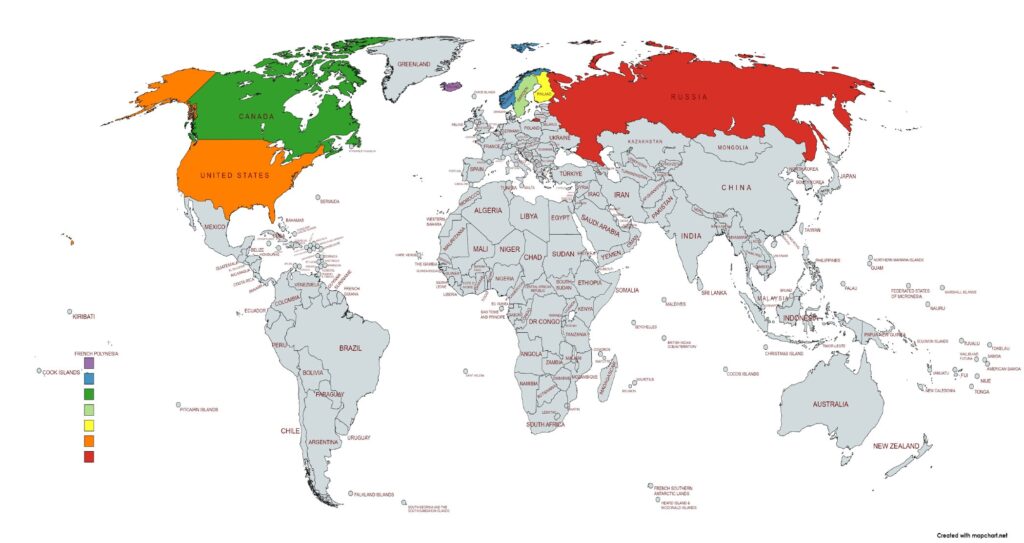 Map showing the current state of LGBTQ+ equality