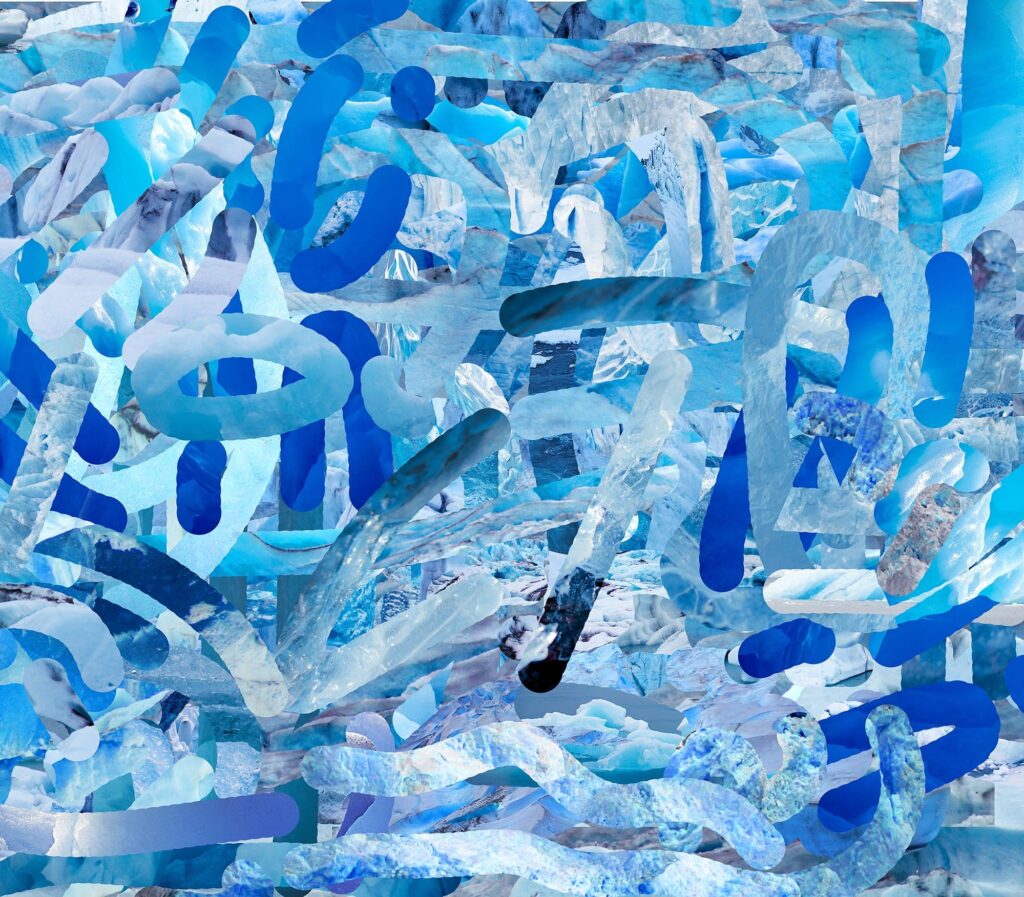 Combined images of ice using shapes that resemble simple mouse gestures
