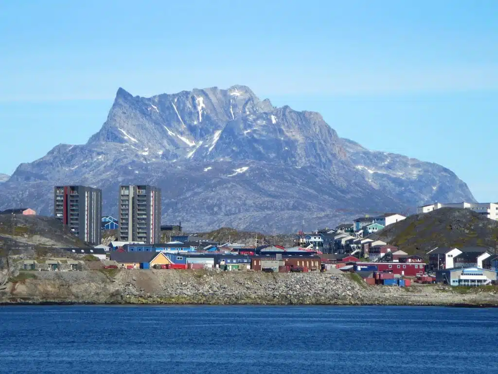 Sermitsiaq Mountain in the background of Nuuk