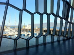 View from the Harpa Concert Hall and Conference Centre in Reykjavík.